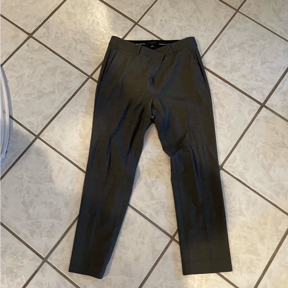 Gray Anne Taylor Petite Pleated Dress Pants